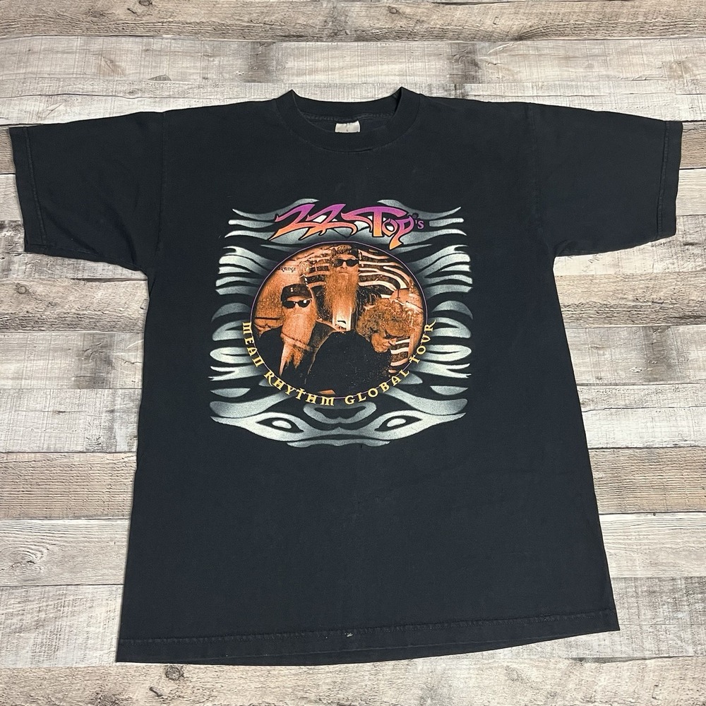 Zz Top Shirt Size Large Black Vintage 90s 1997 Mean Rhythm Rock Band Tee